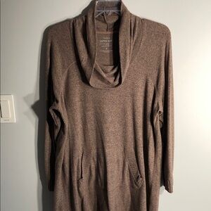 Torrid Brown Cowl Neck Tunic Sweater